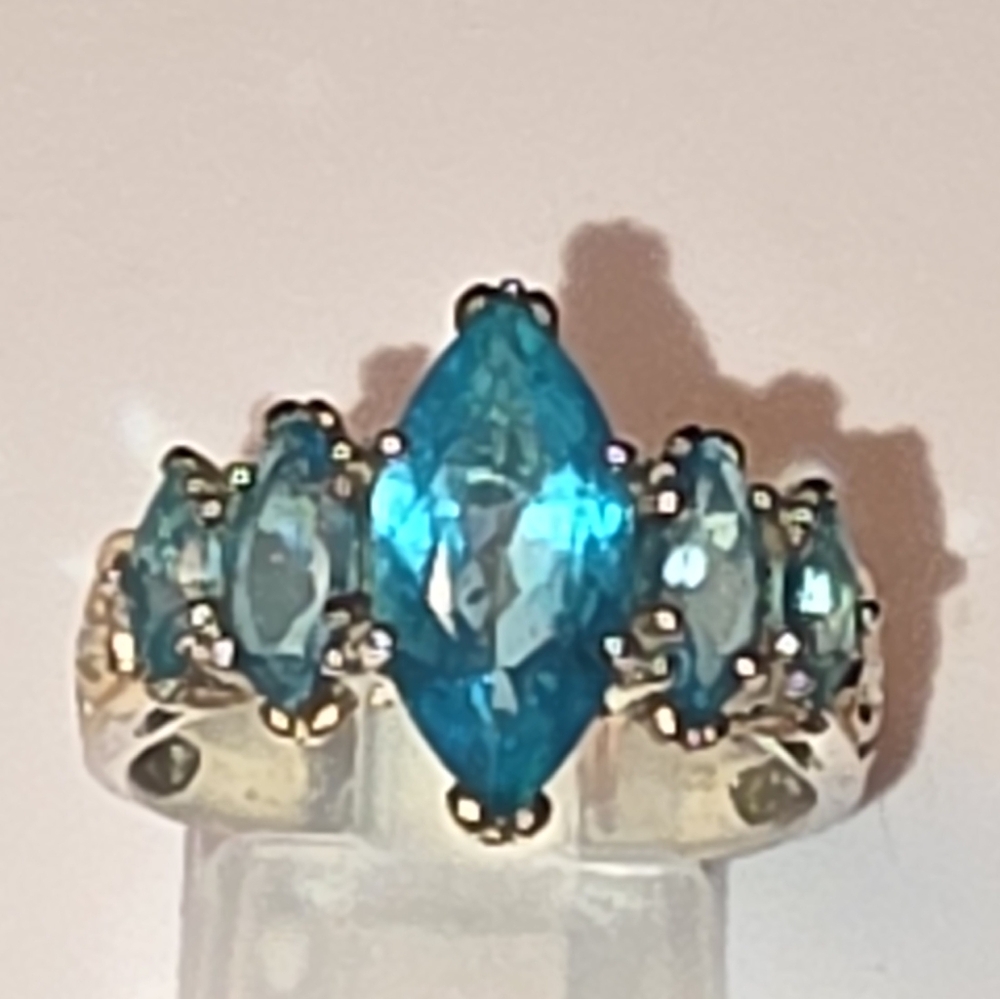 Michael Valitutti Paraiba Topaz Marquis Ring - Picture 8 of 13